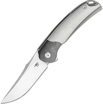 kapesní nůž Bestech SUPERNOVA M390, Satén+plochý satén, Titan+Zirkonium bolster, Černá+šedá BT2111A