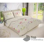 Francouzské bavlněné povlečení DELUX 200x200+70x90 BOTANICA smetanová