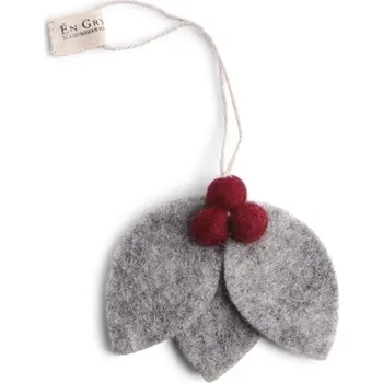 Vánoční ozdoba Plstěná ozdoba větvička s cesmínou