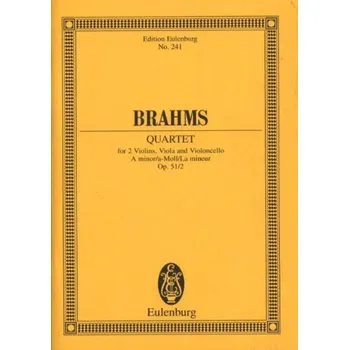 Johannes Brahms: Quartet Op 51 No 2 In A Minor (noty, partitura)