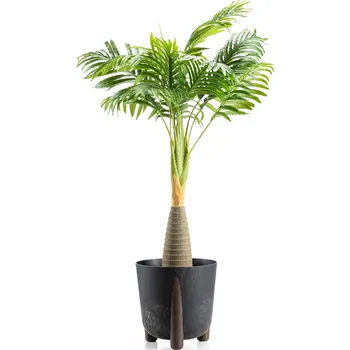 PLASTOVÝ KVĚTINÁČ MOSS 26X25 CM IMITACE BETONU ČERNÁ