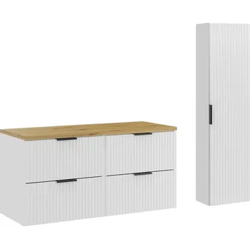 Koupelnový nábytek Koupelnová sestava Casad s deskou a skříňkami 120 cm bílá/dub artisan