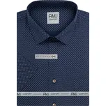 Pánská košile AMJ bavlněná, tmavě modrá s trojúhelníky VKSB1437, krátký rukáv, slim fit, vel. 41