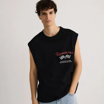 Pánské tričko Reserved - Tričko relaxed fit s potiskem - černý - 066EE-99X - 066EE-99X-L