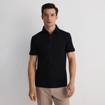 Reserved - Polo košile střihu regular - černý - 843DI-99X - 843DI-99X-XXL