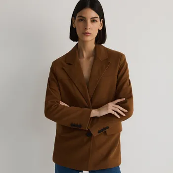 Reserved - Oversize sako z umělého semiše - měděná - YT699-28X - YT699-28X-S