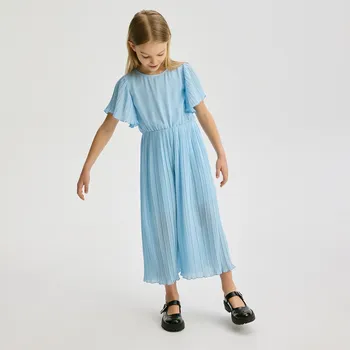 Dívčí šaty Reserved - Kombinéza s krátkým rukávem - bleděmodrá - 177EX-05X - 177EX-05X-116