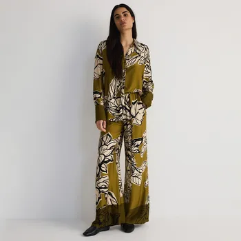 Dámské kalhoty Reserved - Vzorované kalhoty z&nbsp;viskózy - vícebarevná - YT222-MLC - YT222-MLC-XL