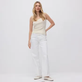 Dámské džíny Reserved - Rovné džíny s vysokým pasem - krémová - YS051-01J - YS051-01J-36