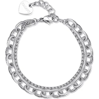 Náramek S'Agapõ Moderní dvojitý ocelový náramek Chunky SHK65 + 2 měsíce na vrácení zboží