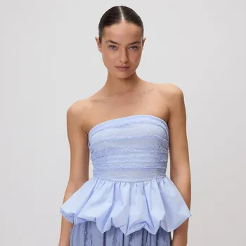 Reserved - Top ve stylu bubliny - bleděmodrá - 843EV-05X - 843EV-05X-S