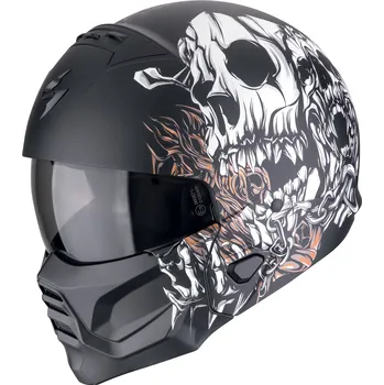 Helma na motorku SCORPION přilba EXO-COMBAT II Genesis matt black/white/gold - S