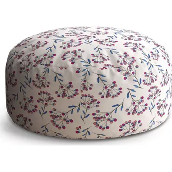 Sedací pytel Kulatý taburet Circle Růžové kvítí: 38x48 cm - Sablio