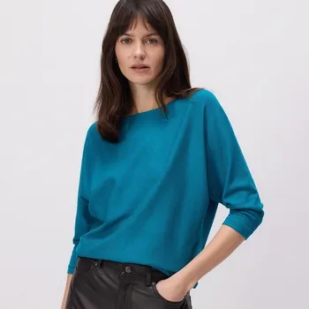 Dámský svetr Reserved - Hladký svetr s vysokým podílem viskózy - akvamarínová - ZR196-56X - ZR196-56X-M