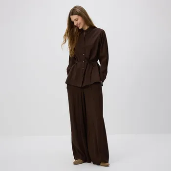 Dámské kalhoty Reserved - Široké kalhoty z modalu - hnědá - 1036P-88X - 1036P-88X-L