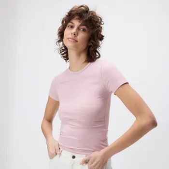 Dámské tričko Reserved - Jednobarevné tričko - pastelově růžová - 945ED-03X - 945ED-03X-L