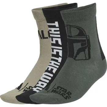 Dětské vysoké bavlněné ponožky adidas Y SW MNDO 3PP zelené JC6676 - KL | UK 10 | US 10,5