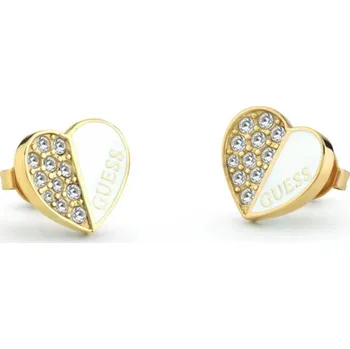 Módní doplněk Guess Romantické pozlacené náušnice Lovely Guess JUBE03048JWYGWHT/U + 2 měsíce na vrácení zboží