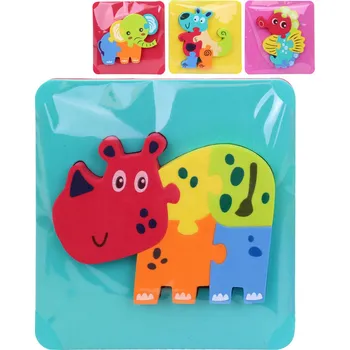 HRAČKY Zvířátka baby puzzle pěnové na podložce do vany do vody 4 druhy