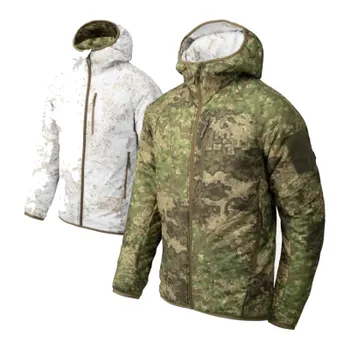Oboustranná bunda Wolfhound Hoodie Windpack, Helikon, Pencott Wildwood / Pencott Snowdrift, XS
