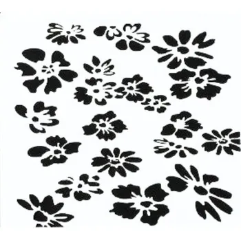 Plastová šablona, MALÉ KYTIČKY, 15x15cm, 1 kus