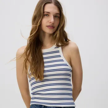 Dámské tričko Reserved - Pruhované tílko - bílá - 424FS-00X - 424FS-00X-L