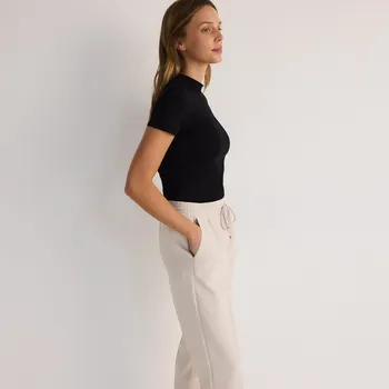 Dámské kalhoty Reserved - Jogger kalhoty s viskózou - béžová - 699AC-08X - 699AC-08X-36