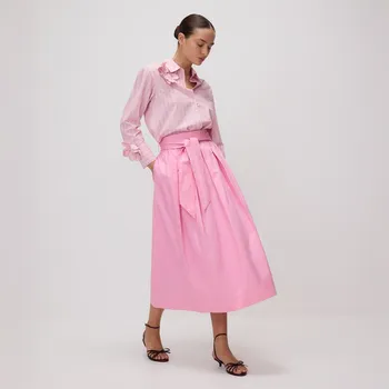 Dámská sukně Reserved - Midi sukně s ozdobným vázáním - svítivě růžová - YR579-42X - YR579-42X-XS