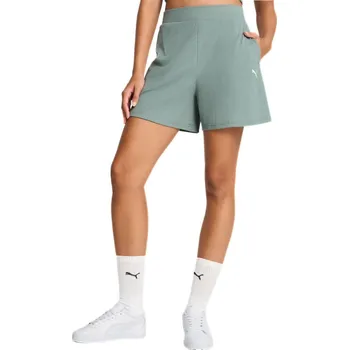 Dámské kraťasy Puma ESS Elevated High-Rise Rib Shorts 5" W 68502630 - green moon M