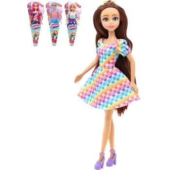 Panenka Dreameez mini panenka fashion dlouhé vlasy v kornoutku 4 druhy