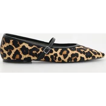 Dámské baleríny Reserved - Kožené baleríny se zvířecím vzorem - béžová - 210CQ-80X - 210CQ-80X-41