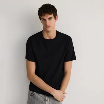 Reserved - Bavlněné tričko střihu regular - černý - 8668H-99X - 8668H-99X-XXL