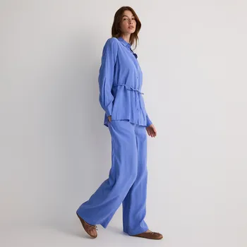 Dámské kalhoty Reserved - Široké kalhoty z modalu - světle modrá - 1036P-50X - 1036P-50X-XS