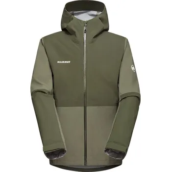 Pánská softshellová bunda Mammut Mammut Linard Guide HS Hooded Jacket Men Barva - Velikost: Zelená tmavá - XXL