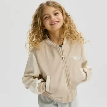 Dětská móda Reserved - Bomber bunda Smiley World - béžová - 520CV-08X - 520CV-08X-140