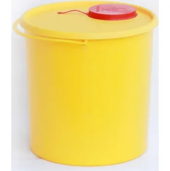 Odpadkový koš Kontejner na kontaminovaný odpad kulatý, celkový objem 10l