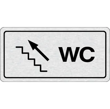Domovní cedule B2B Partner Nalepovací cedulka na dveře - WC doleva po schodech nahoru