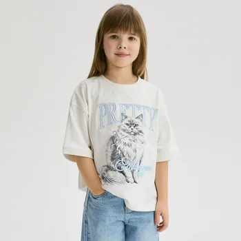 Dětská móda Reserved - Tričko s vyšíváním - krémová - 890EA-01X - 890EA-01X-116