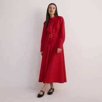 Dámské šaty Reserved - Košilové šaty s páskem - červená - 216FH-33X - 216FH-33X-XS