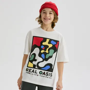 Reserved - Bavlněné tričko s potiskem - krémová - 951EG-01X - 951EG-01X-152