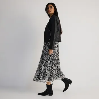 Dámská sukně Reserved - Plisovaná sukně s páskem - krémová - 7083B-01X - 7083B-01X-XL