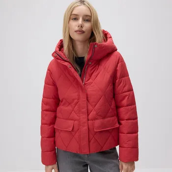 Reserved - Prošívaná bunda s kapucí - červená - YH495-33X - YH495-33X-XS