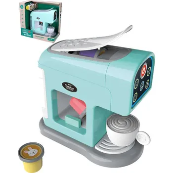 Dětská kuchyňka HRAČKY Kávovar dětský překapávač 20cm set s šálkem a kapslemi na baterie Světlo Zvuk