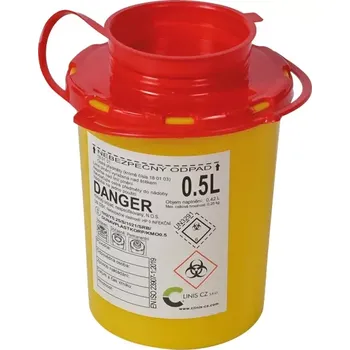 Odpadkový koš Kontejner na použité jehly 0,5l (Nádoba na kontaminovaný odpad)