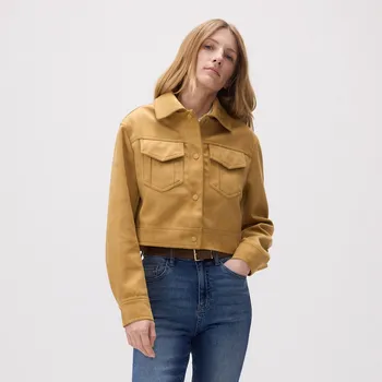 Dámský kabát Reserved - Krátká bunda s límcem - pšeničná - ZR682-12X - ZR682-12X-S