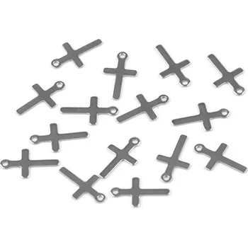 Přívěsek Výprodej - Přívěsek křížek 10x16 mm - platina 15ks Varianta: platina, Balení: 15 ks
