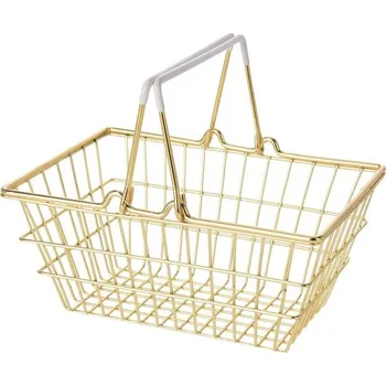 Odpadkový koš Drátěný koš s rukojetí KOER zlatý