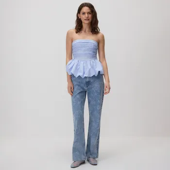 Dámské džíny Reserved - Vzorované džíny straight - modrá - 859EV-50J - 859EV-50J-40