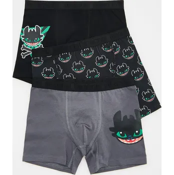 Chlapecké oblečení Reserved - Boxerky Jak vycvičit draka 3 ks - černý - 763DV-99X - 763DV-99X-U86