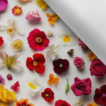 Látka s potiskem nepromokavý polyester TD/NS miluji květiny